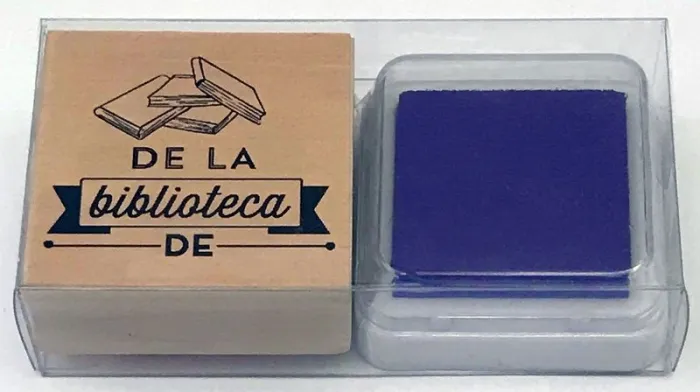 Sello Ex-Libris. De la Biblioteca de.