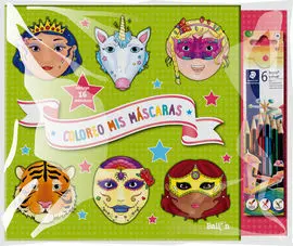 Coloreo Mis Máscaras - Verde + Lápices