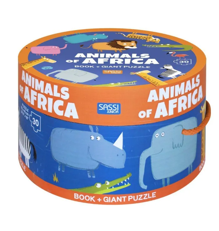 Animales de África. caja Redonda